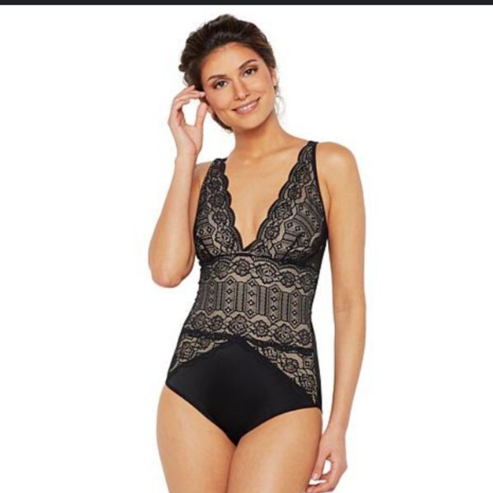 Elegant Black Lace Bodysuit